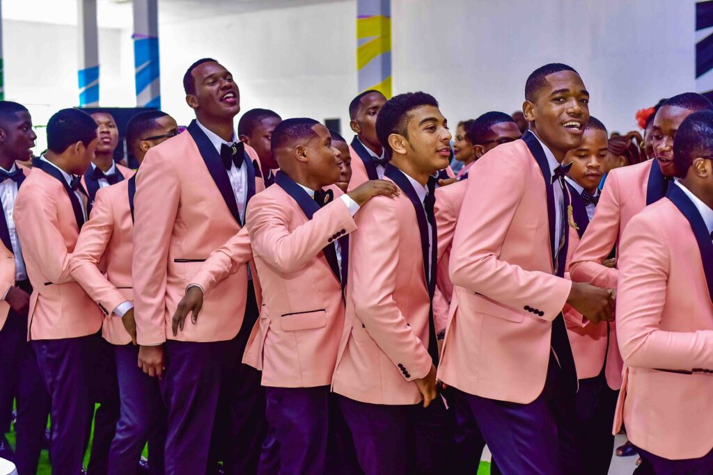 Laughter all round as the boys celebrate together