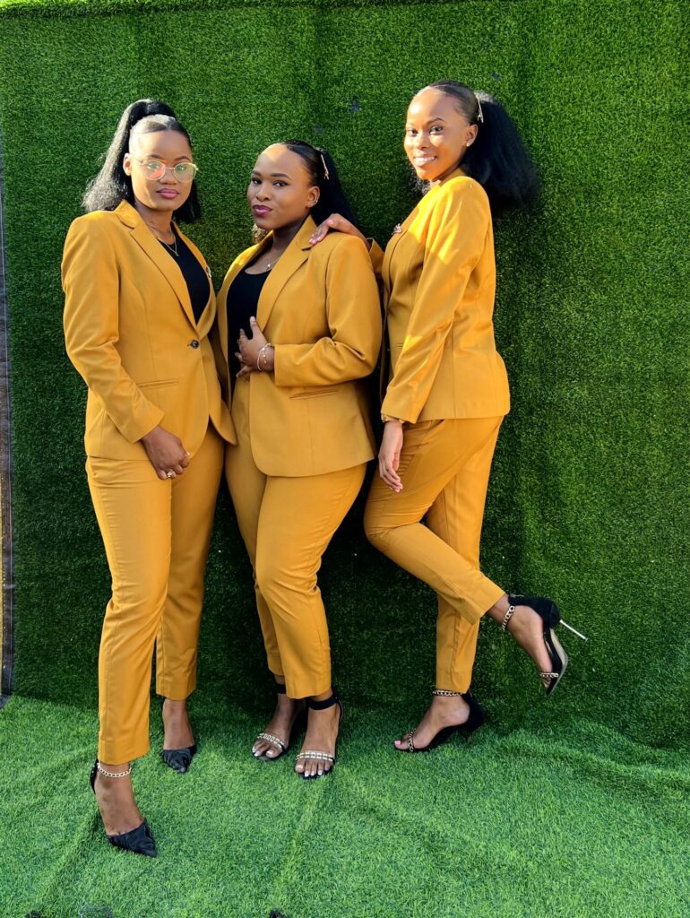 Classmates strike a pose to mark the milestone