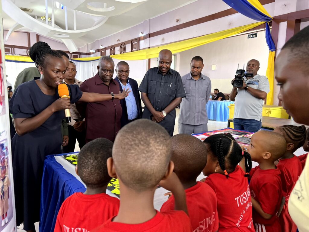 Our youngest learners are presented to the visiting guests