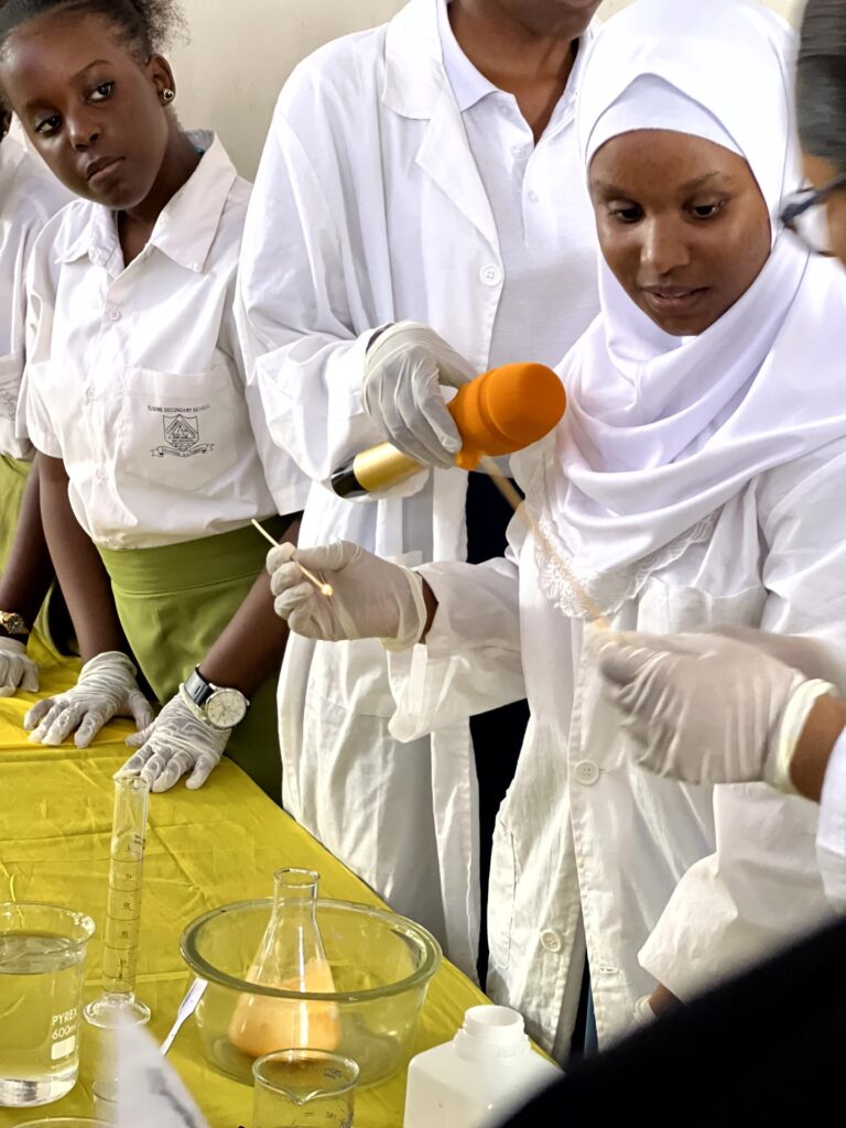 Hands-on chemistry at the science exhibition table
