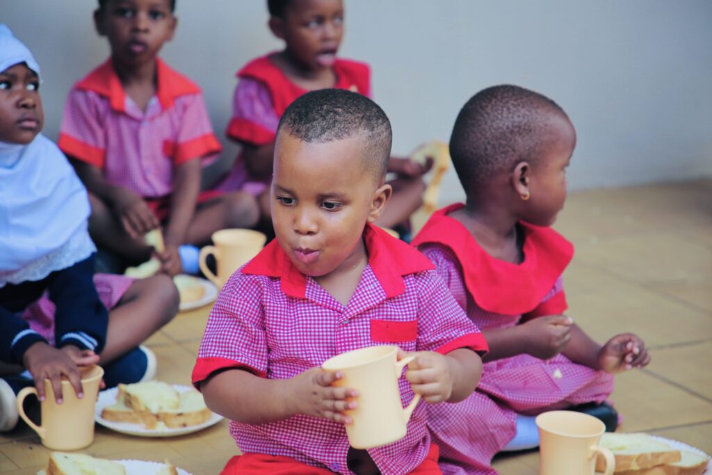 Juice and bread at break time