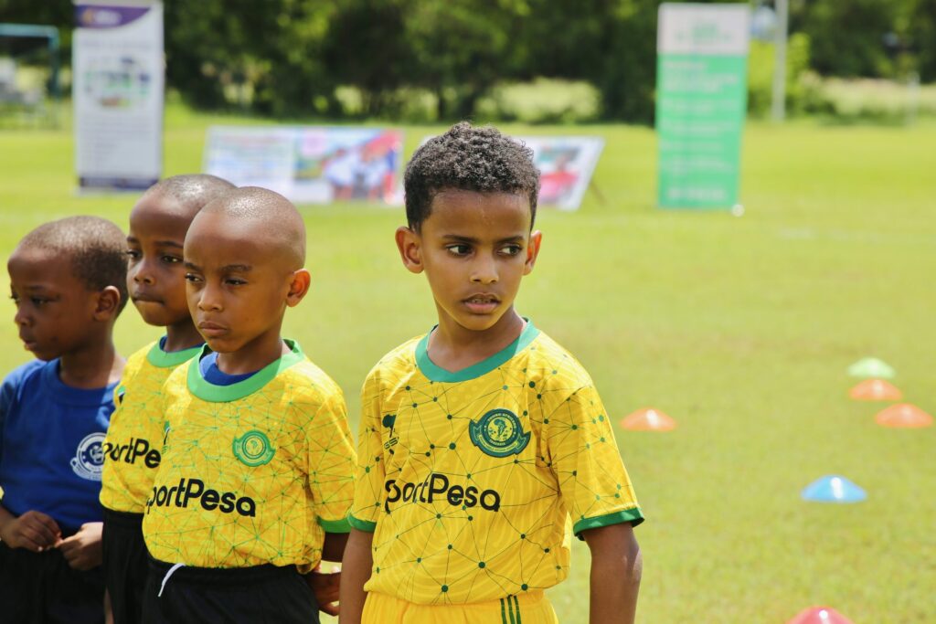 Team mates wait for kickoff