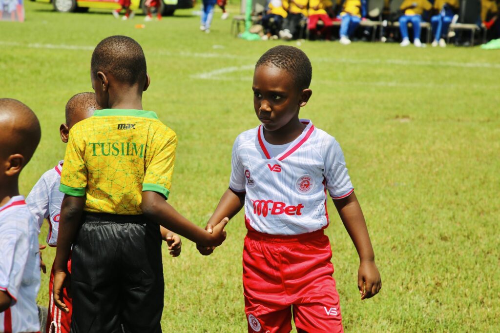 Shaking hands after the final whistle