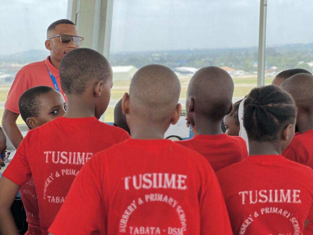 Watching the runway from the control tower