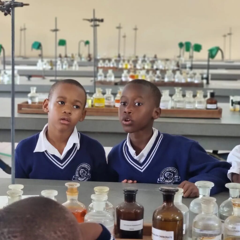 Talking through the experiment at the bench