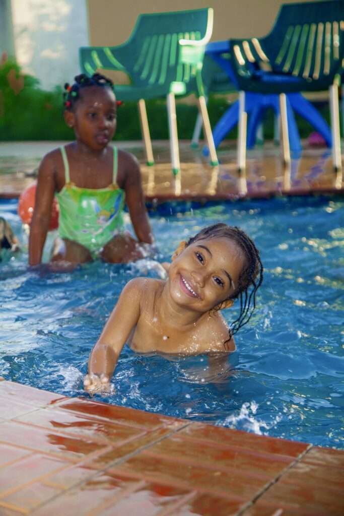 All smiles in the water.