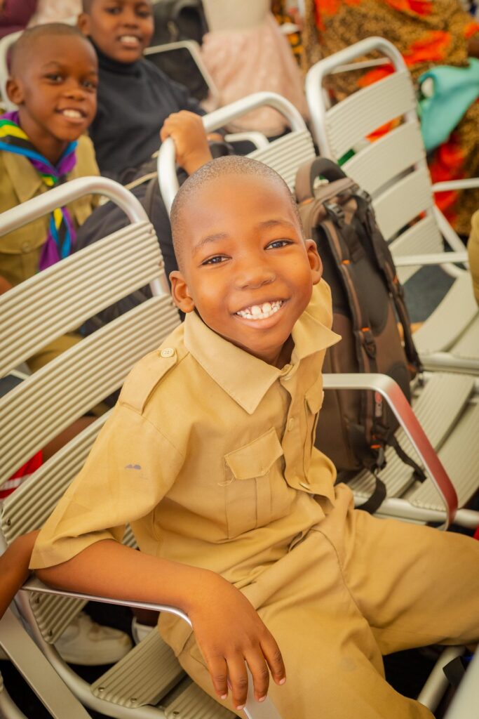 All smiles on board the ferry.