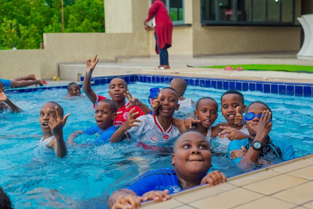 First stop: pool time!