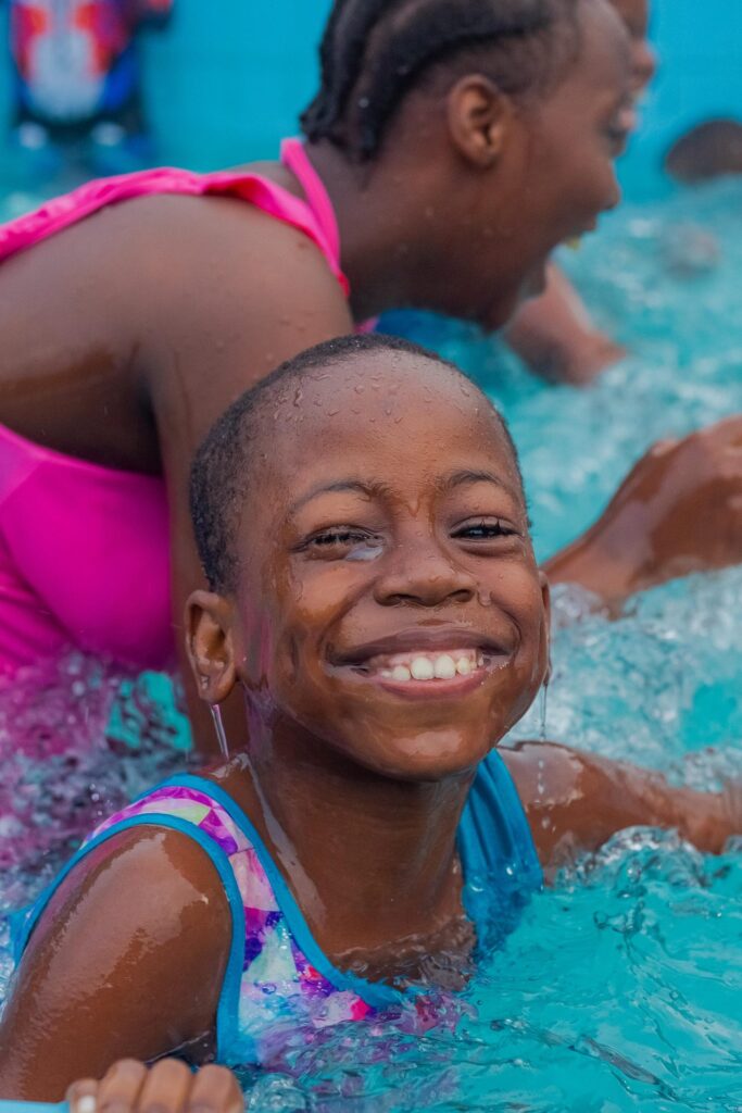 Loving every minute in the water.