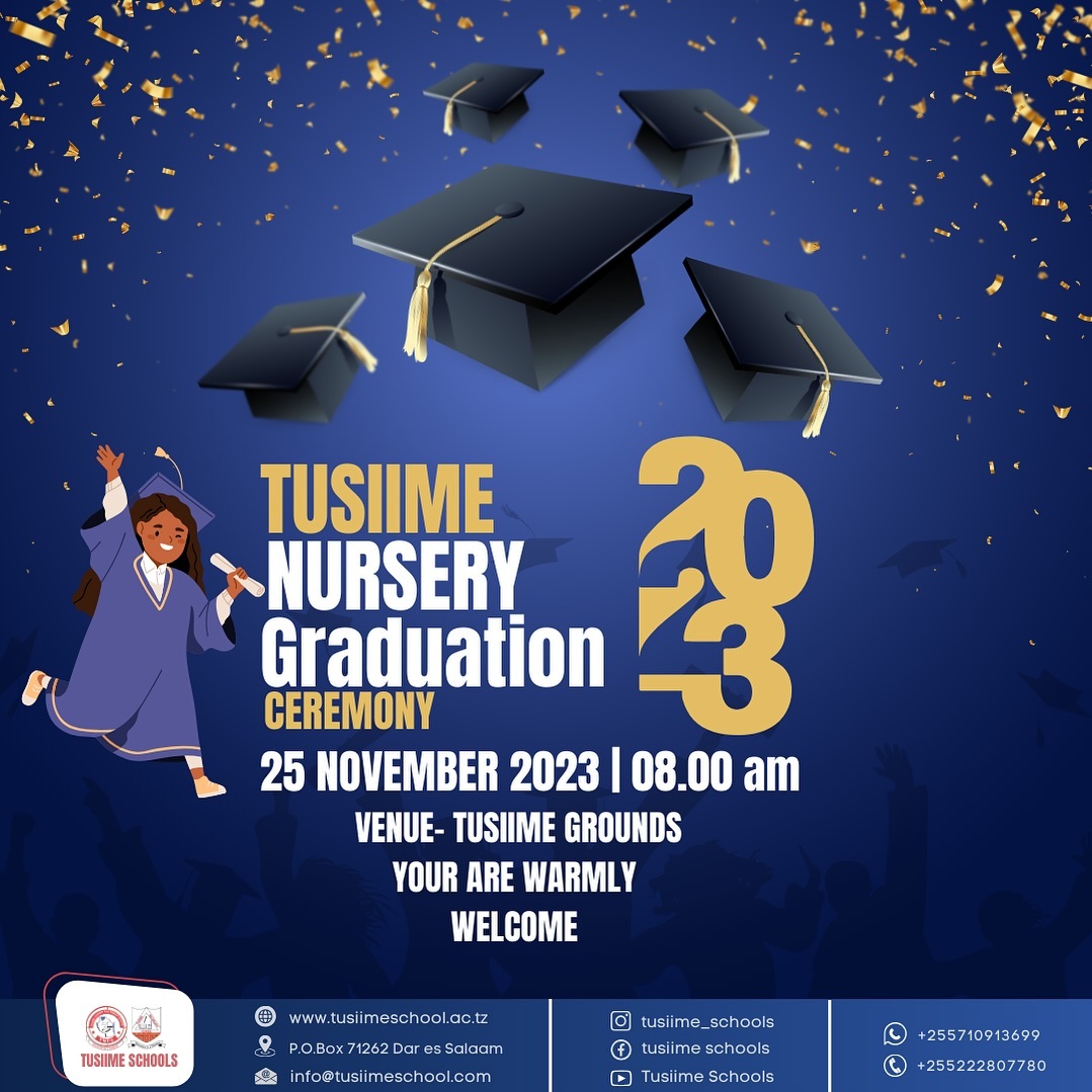 🎓 🌟 Mark your calendars! Tusiime Nursery School Graduation is happening on November 25th, 2023, Tusiime Schools Grounds. 🎉 Join us in celebrating the accomplishments of the Class of 2023 and the bright future they’re stepping into. Don’t miss it! #TusiimeClassOf2023 #GraduationDay#tusiime #graduation #tusiimeschools #tusiimenursery