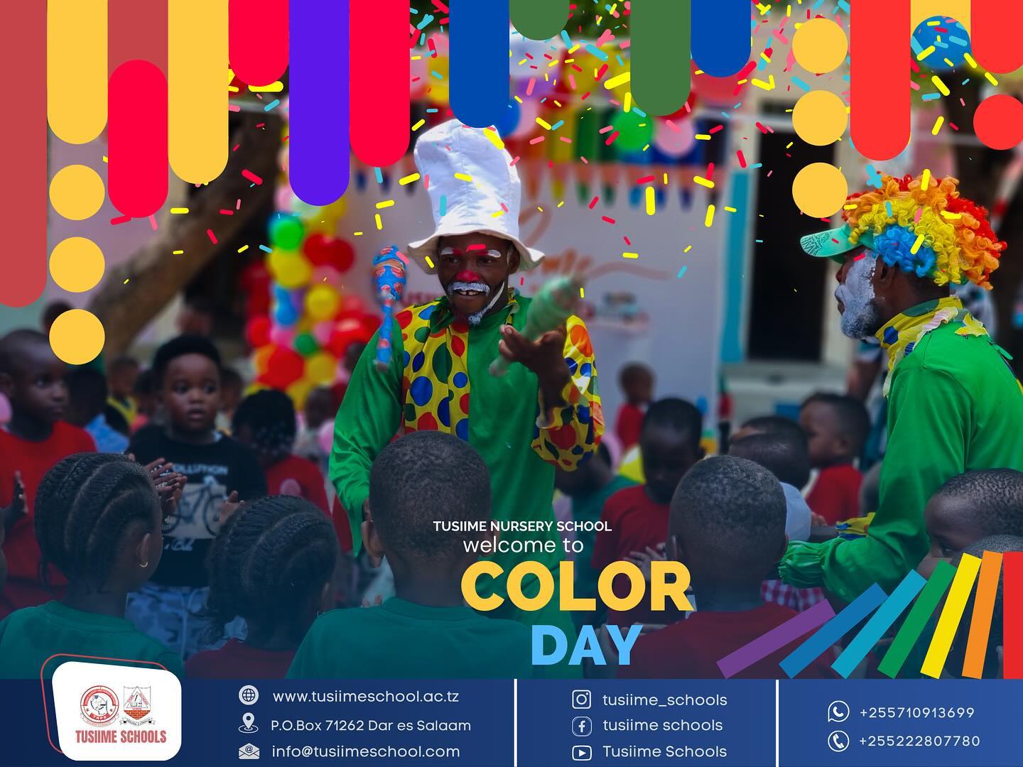 Bursting with colors and smiles, Tusiime Nursery School’s Color Day was a spectacle of joy and creativity! From vibrant outfits to lively activities, our little stars shone brightly in every hue. Here’s to a day that painted our hearts with happiness and our memories with every shade of fun.#TusiimeColorDay #JoyInEveryColor #tusiime #tusiimeschools #tusiimeprimaryschool #tusiimenurseryandprimaryschool